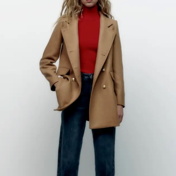 Zara Double breasted wool blend coat - Picture 10 of 10